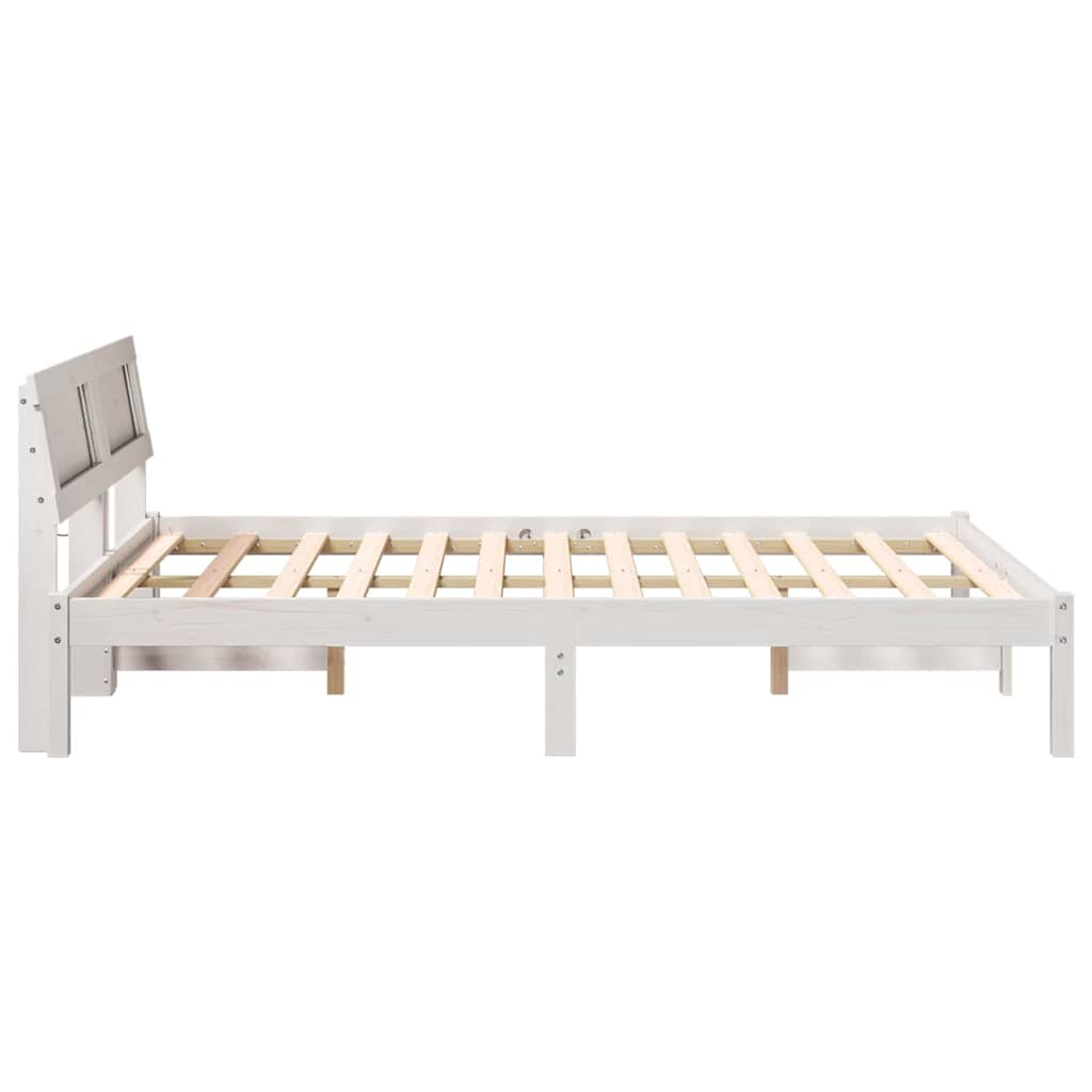 Struttura del letto Bianco 140 x 190 cm Legno di pino massello | homemem39