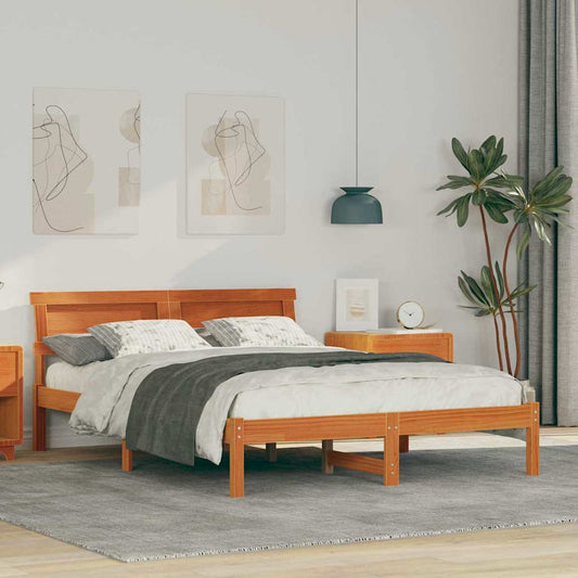 Struttura del letto Marrone cerato 140 x 190 cm Pino massello | homemem39
