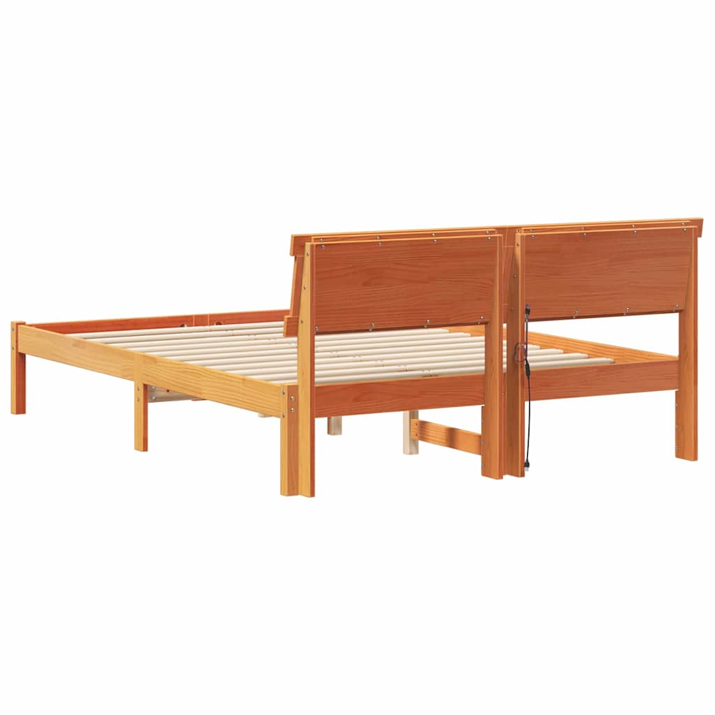 Struttura del letto Marrone cerato 140 x 190 cm Pino massello | homemem39