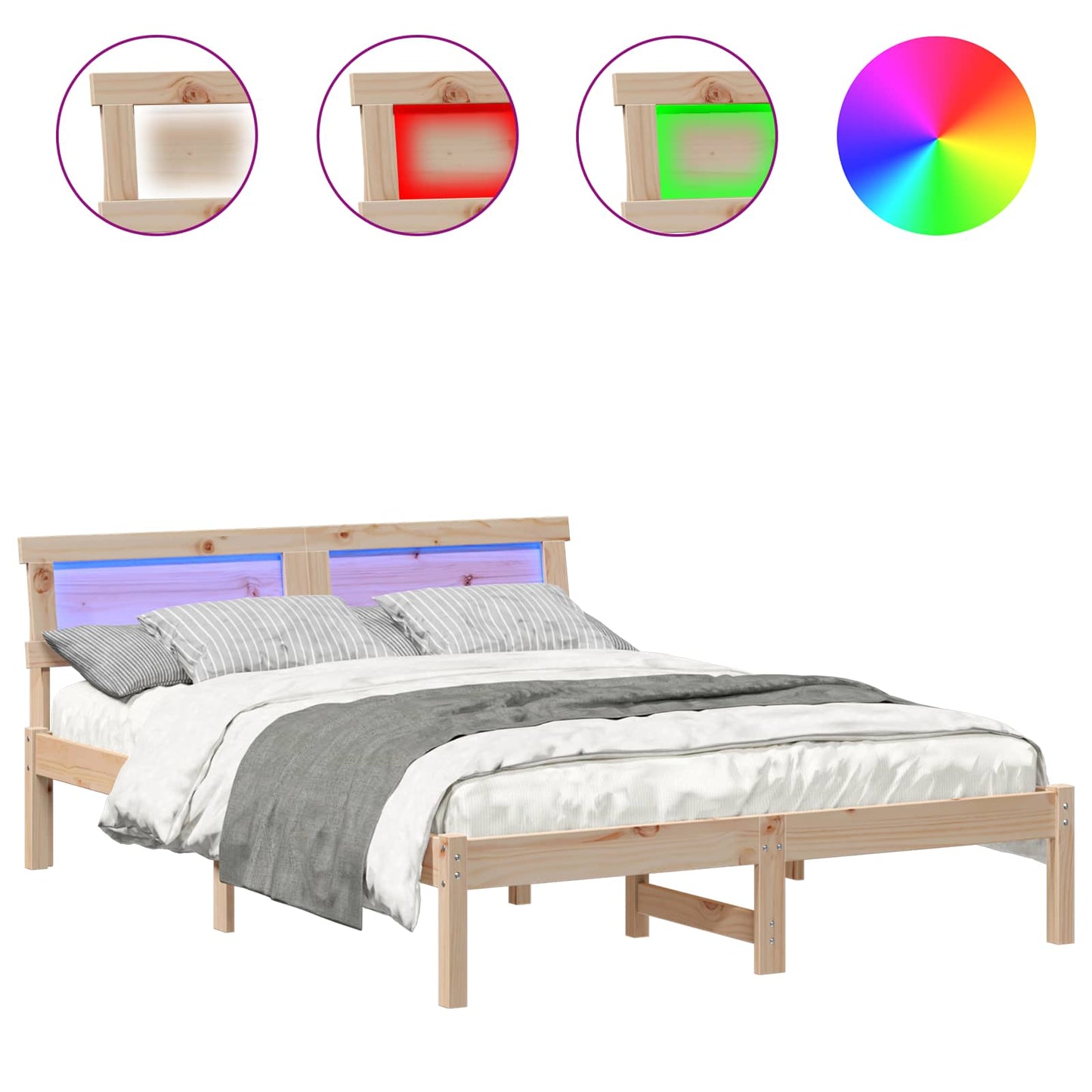 Struttura del letto Marrone 135 x 190 cm Pino massello