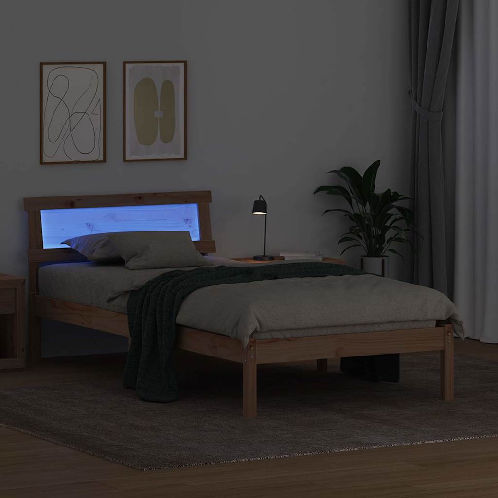 Struttura del letto Marrone 100 x 200 cm Pino massello | homemem39