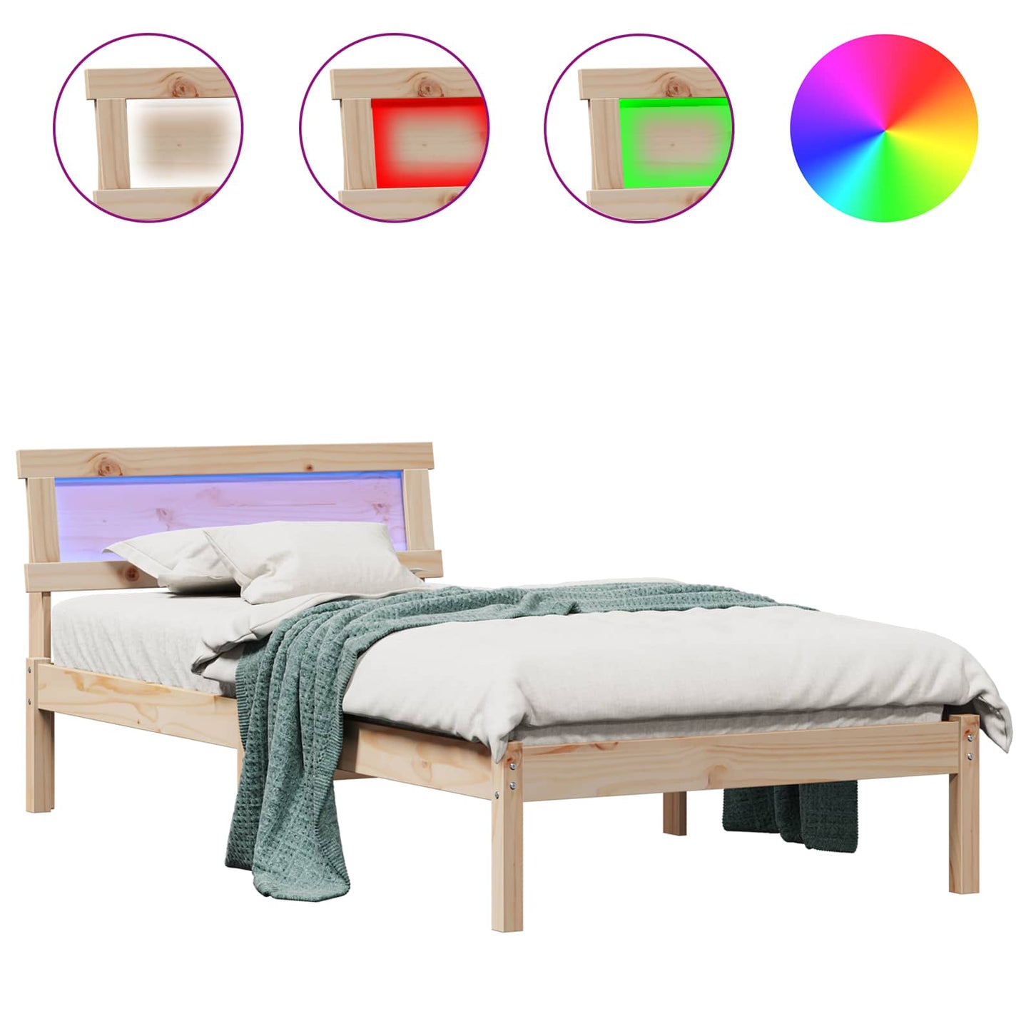 Struttura del letto Marrone 100 x 200 cm Pino massello