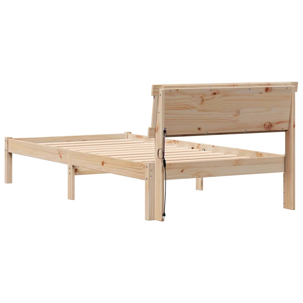 Struttura del letto Marrone 100 x 200 cm Pino massello | homemem39