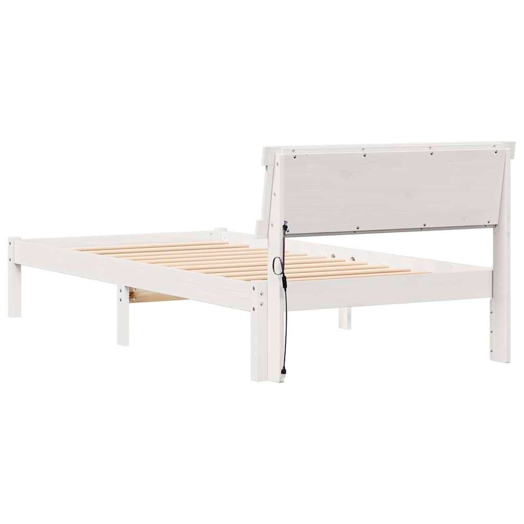 Struttura del letto Bianco 100 x 200 cm Pino massello | homemem39