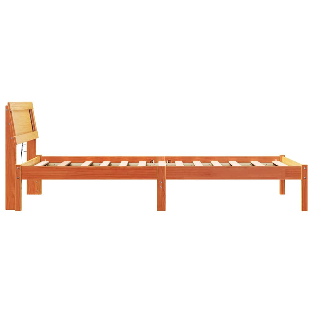 Struttura del letto Marrone cerato 90 x 200 cm Pino massello
