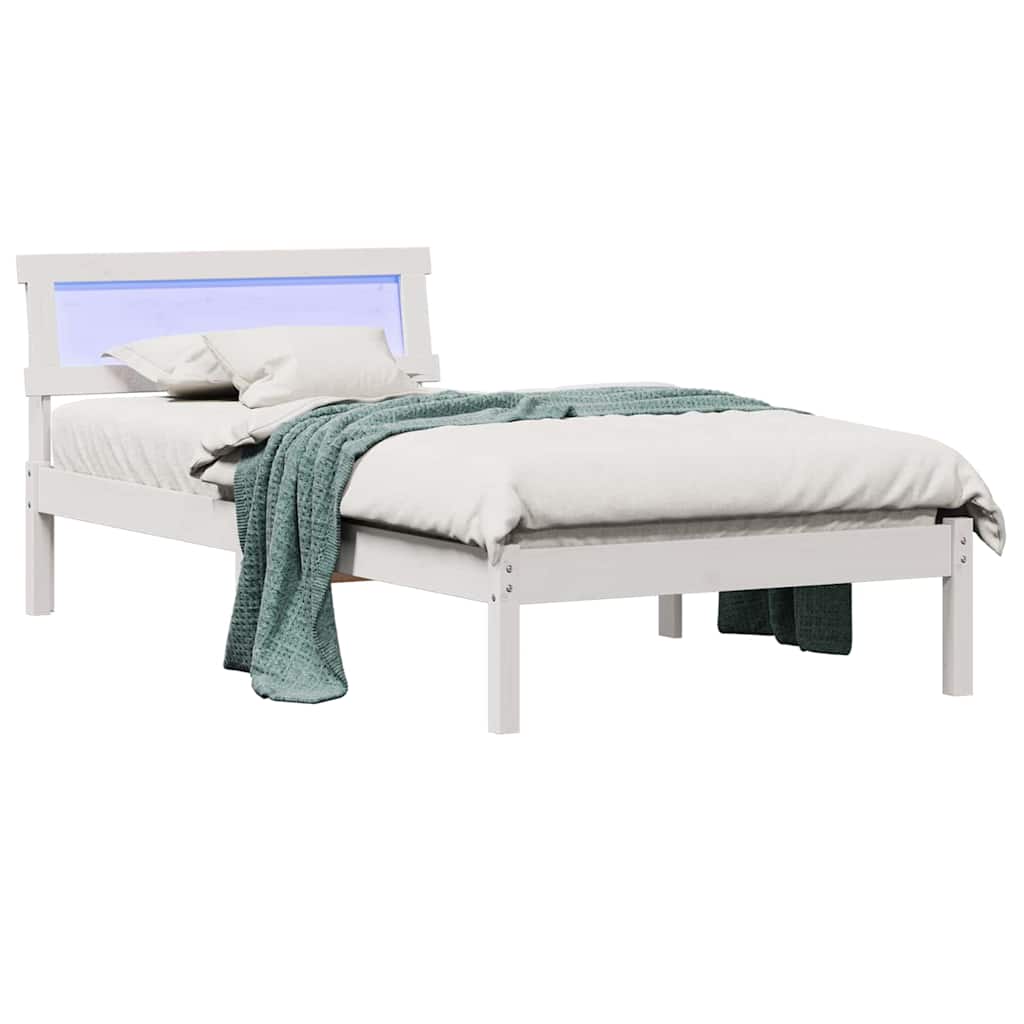 Struttura del letto Bianco 90 x 190 cm Pino massello | homemem39