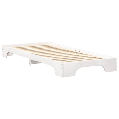 Struttura letto a terra Bianco 90 x 210 cm legno