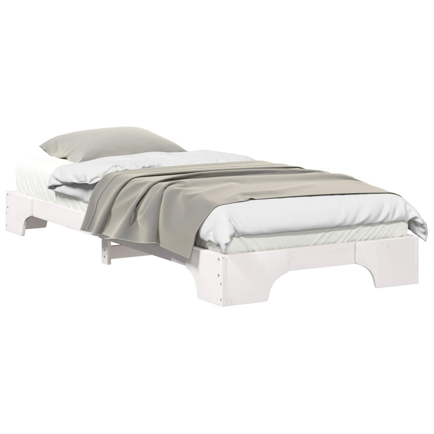 Struttura del letto Bianco 90 x 210 cm Pino massello | homemem39