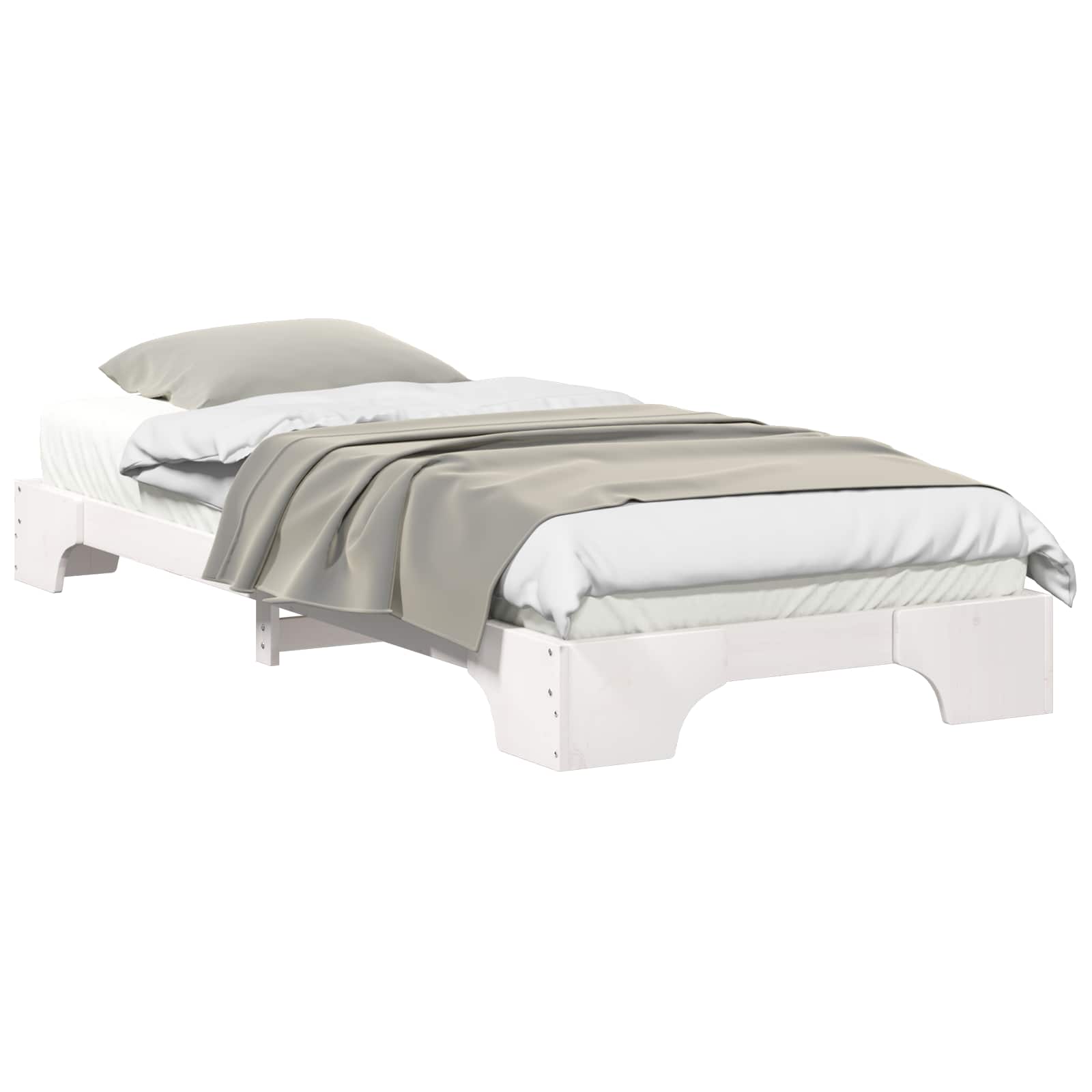 Struttura del letto Bianco 90 x 210 cm Pino massello | homemem39