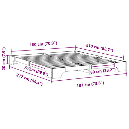 Struttura del letto Bianco 180 x 210 cm Pino massello