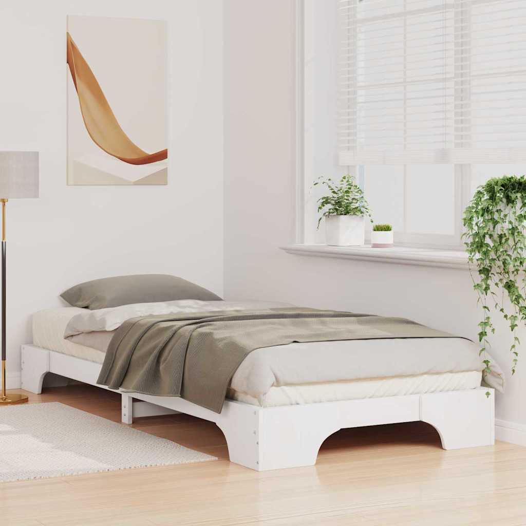Struttura del letto Bianco 100 x 220 cm Pino massello | homemem39