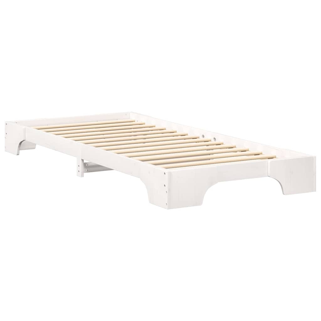 Struttura del letto Bianco 100 x 220 cm Pino massello | homemem39