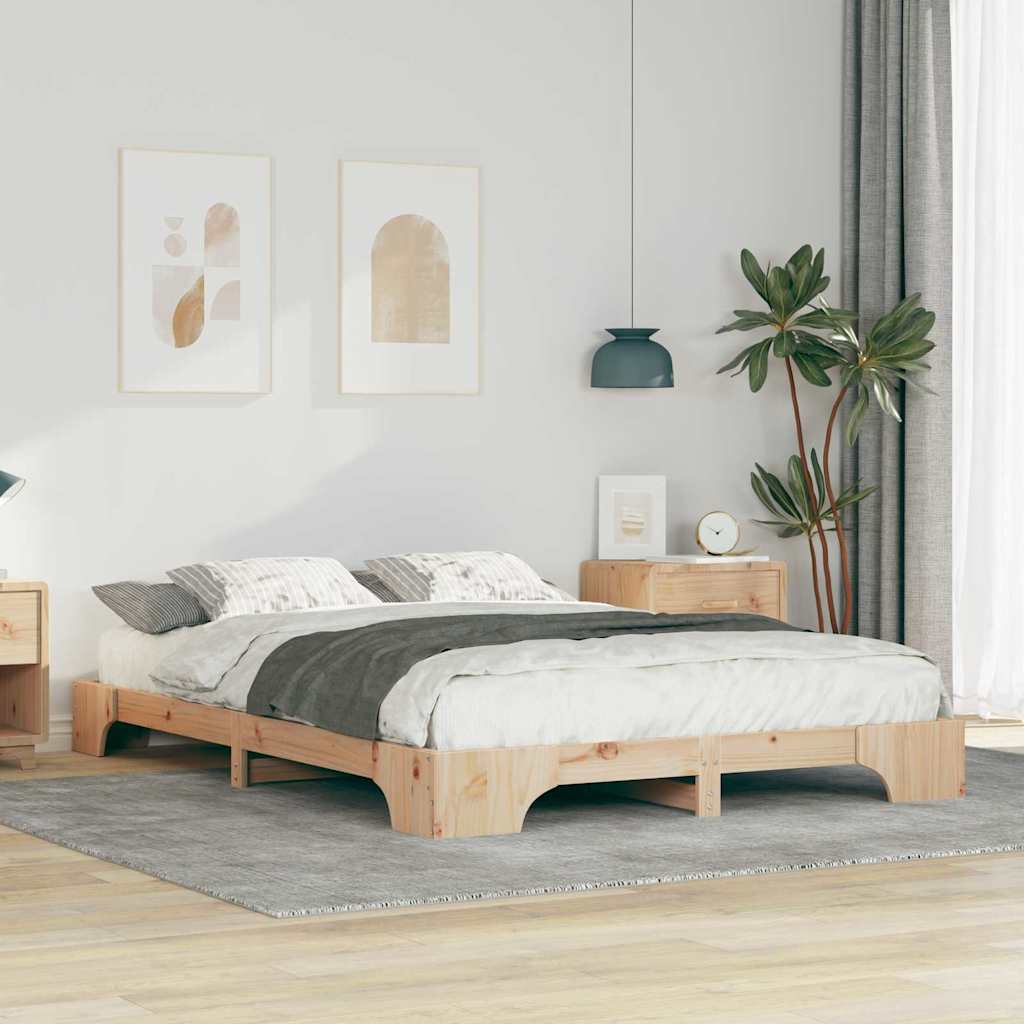 Struttura del letto Marrone 140 x 220 cm Pino massello | homemem39