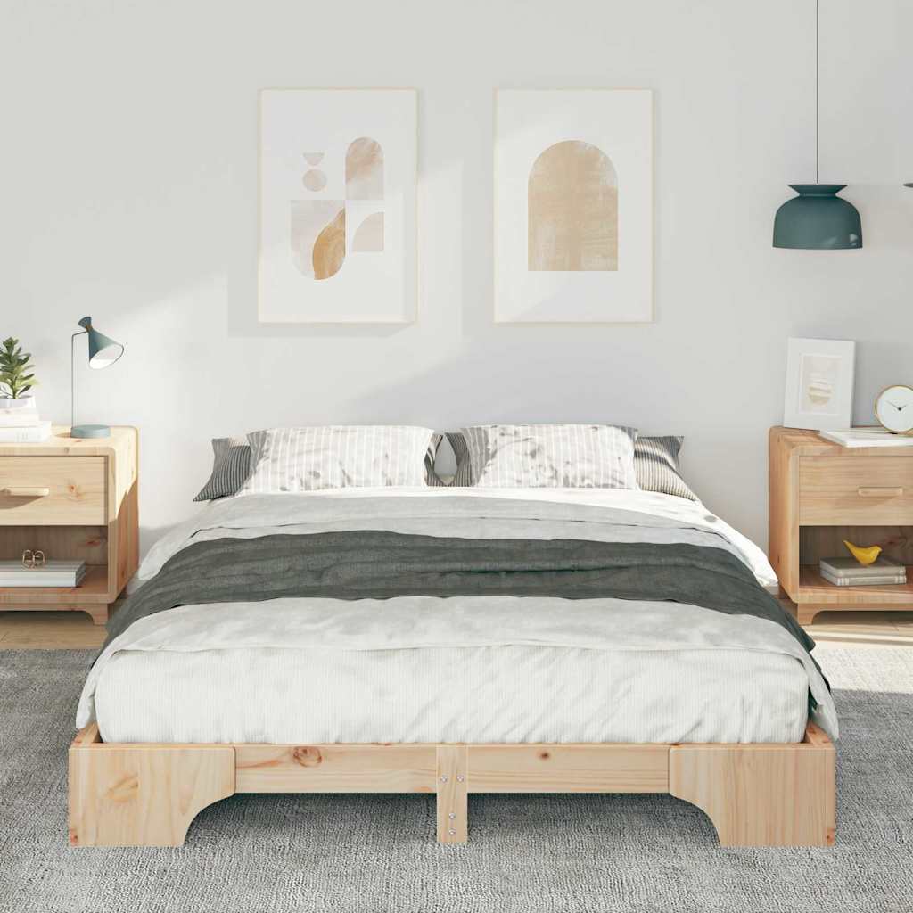 Struttura del letto Marrone 140 x 220 cm Pino massello | homemem39