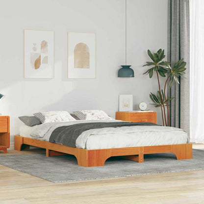 Struttura del letto Marrone 140 x 220 cm Pino massello | homemem39