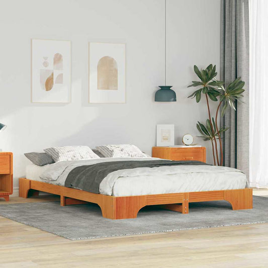 Struttura del letto Marrone 140 x 220 cm Pino massello | homemem39