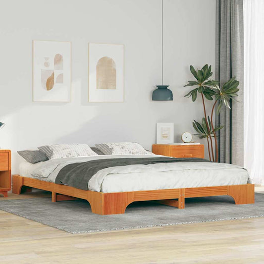Struttura del letto Marrone 160 x 220 cm Pino massello | homemem39
