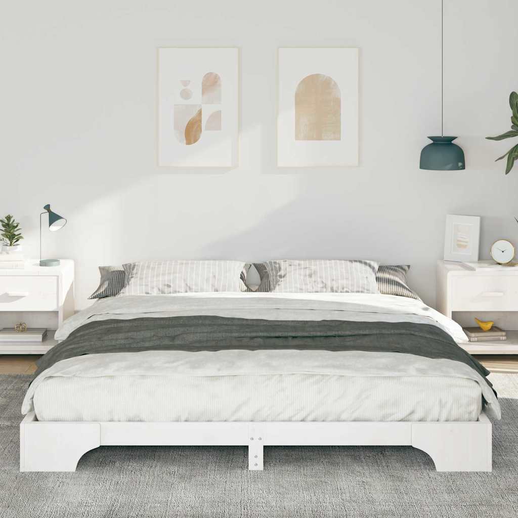Struttura del letto Bianco 200 x 220 cm Pino massello | homemem39