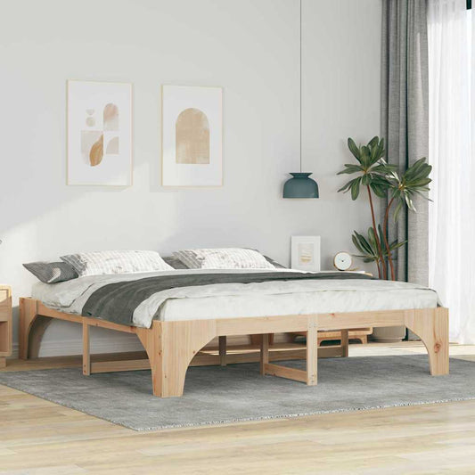 Struttura del letto Marrone 200 x 200 cm Pino massello | homemem39