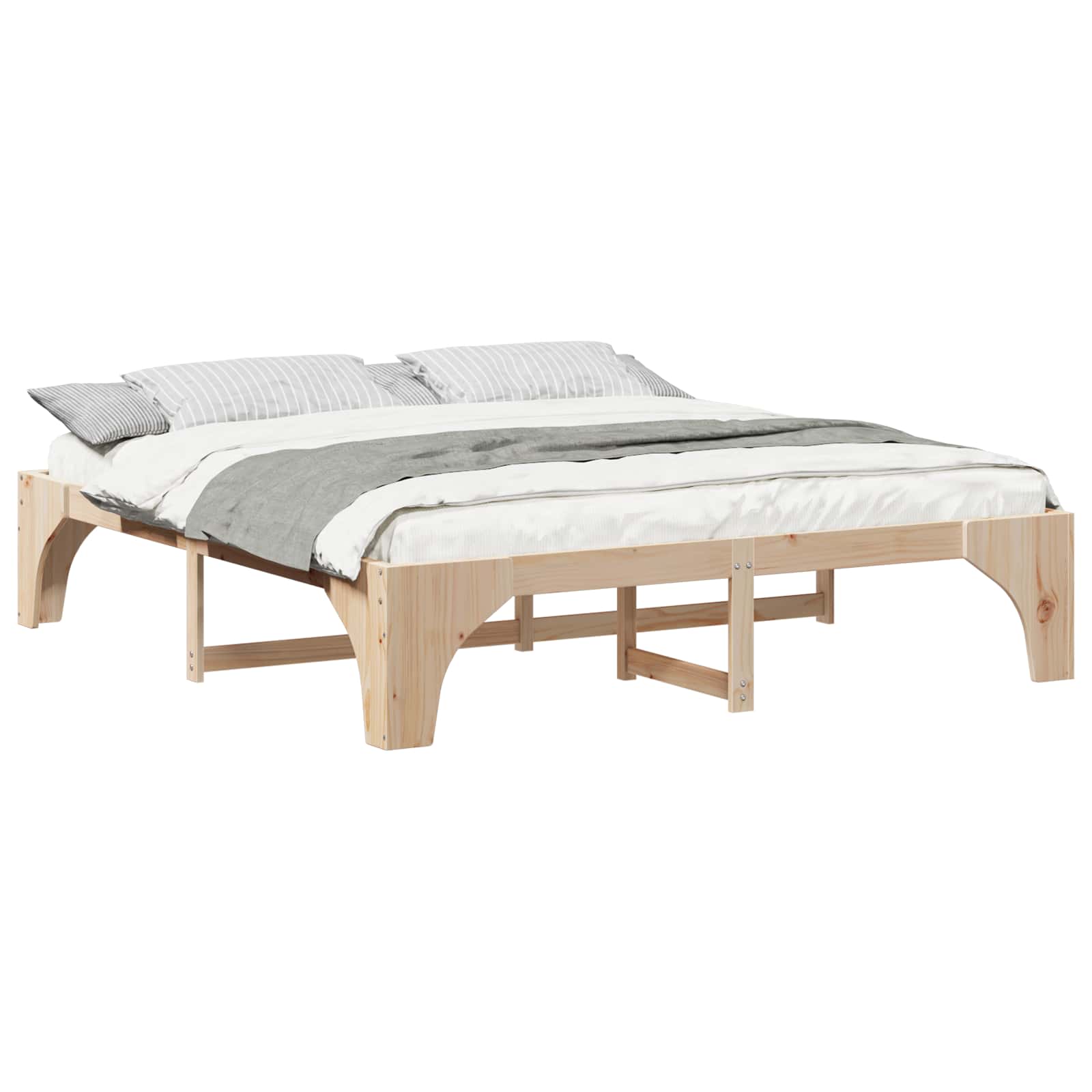 Struttura del letto Marrone 200 x 200 cm Pino massello | homemem39