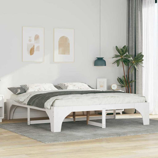 Struttura del letto Bianco 200 x 200 cm Pino massello | homemem39