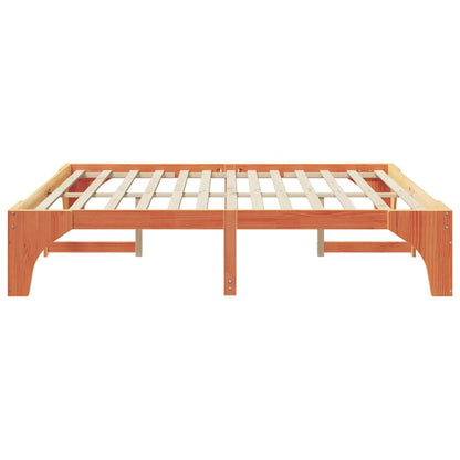 Struttura letto a terra Marrone Legno di pino massello