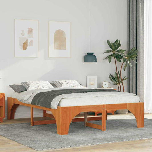 Struttura del letto Marrone 160 x 200 cm Pino massello | homemem39