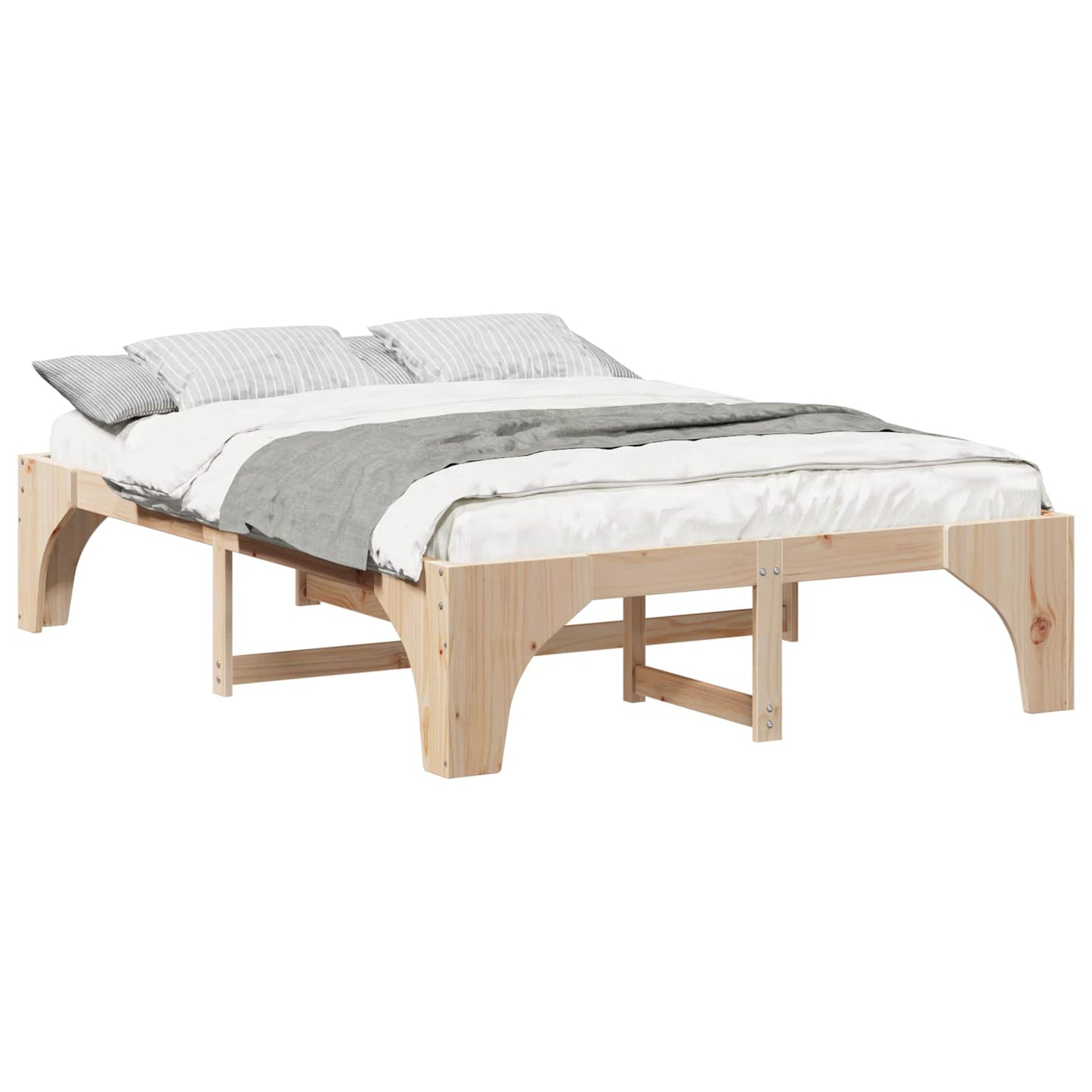 Struttura del letto Marrone 150 x 200 cm Pino massello