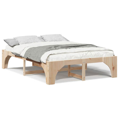 Struttura letto a terra Marrone Legno di pino massello
