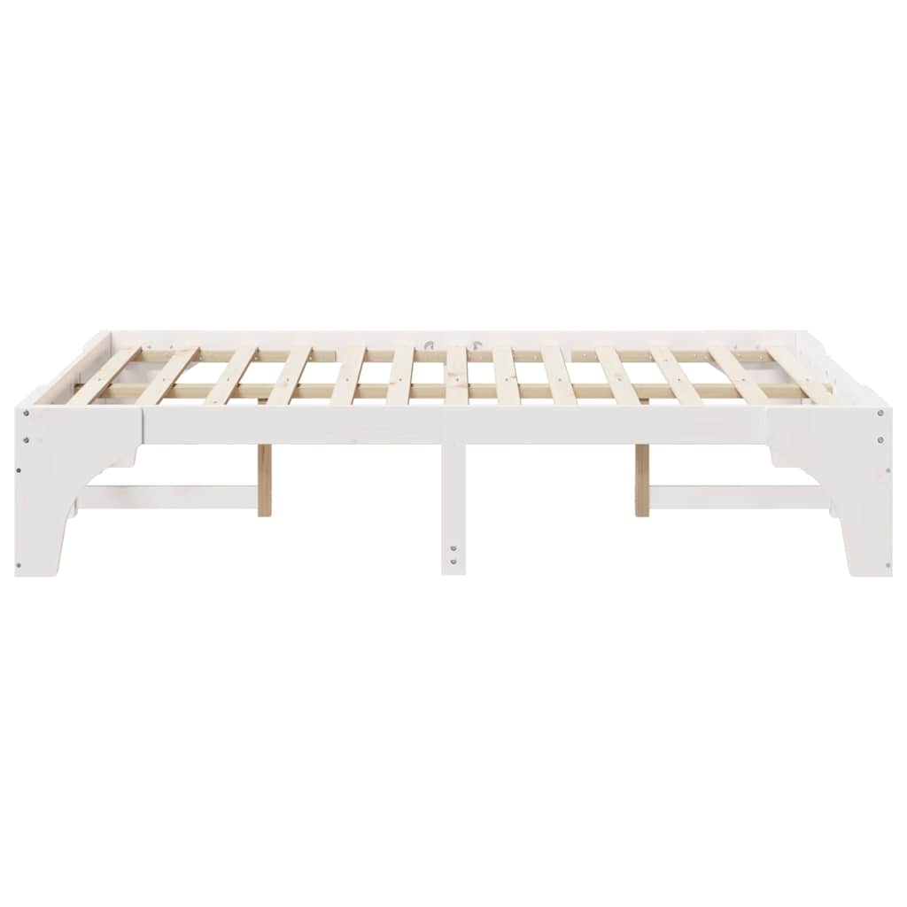 Struttura del letto Bianco 140 x 190 cm Pino massello