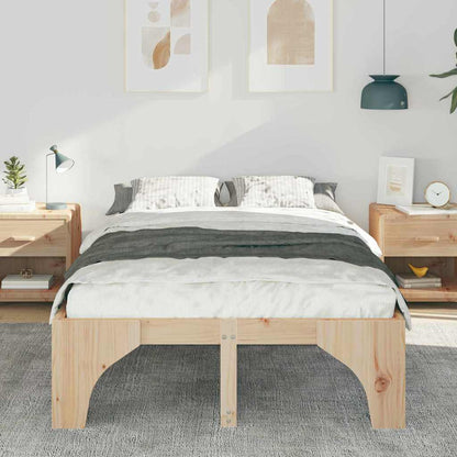 Struttura letto a terra con archiviazione Marrone Legno di pino
