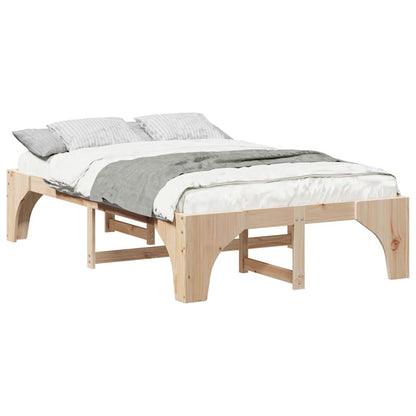 Struttura letto a terra con archiviazione Marrone Legno di pino