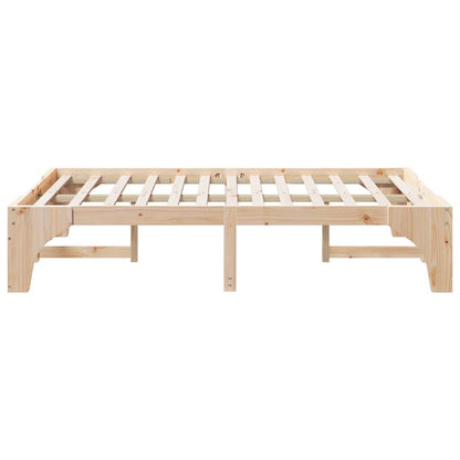 Struttura letto a terra con archiviazione Marrone Legno di pino