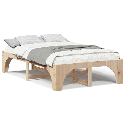 Struttura letto a terra con archiviazione Marrone Legno di pino