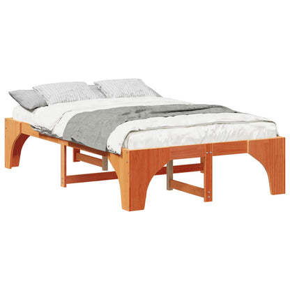 Struttura del letto Marrone 135 x 190 cm Pino massello | homemem39