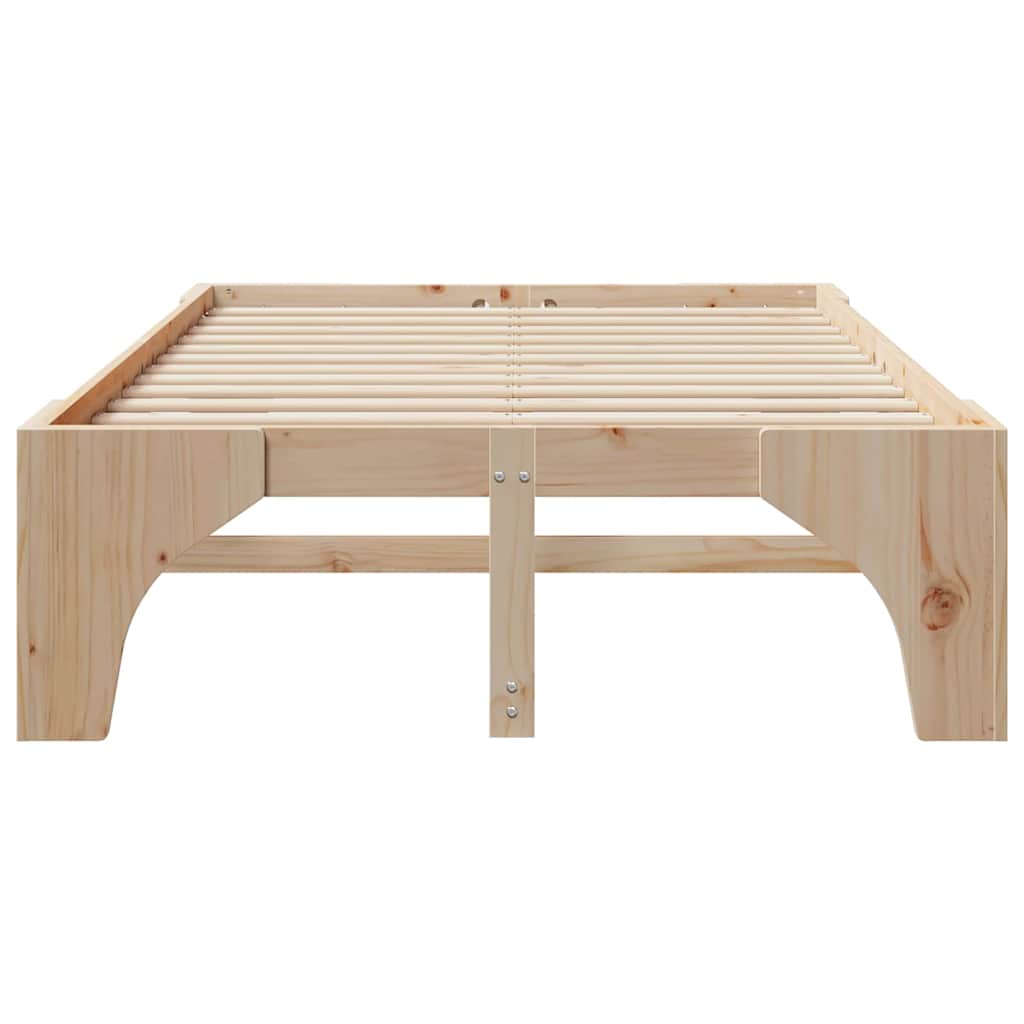 Struttura del letto Marrone 120 x 190 cm Pino massello