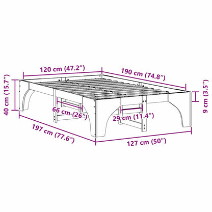 Struttura del letto Marrone 120 x 190 cm Pino massello
