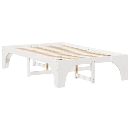 Struttura letto a terra Bianco Legno di pino massello