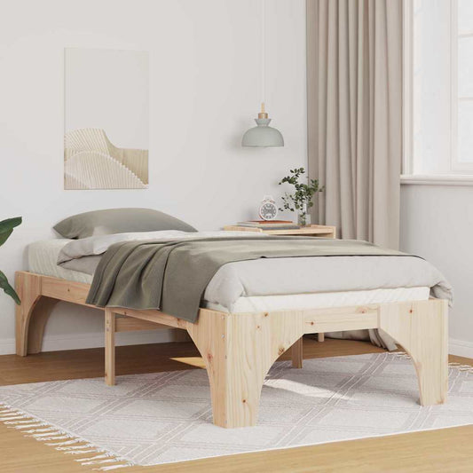 Struttura letto a terra Marrone Legno di pino massello