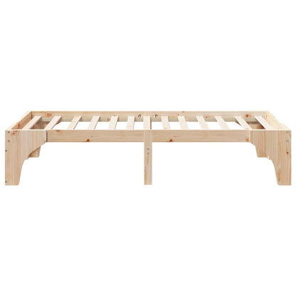 Struttura letto a terra Marrone Legno di pino massello