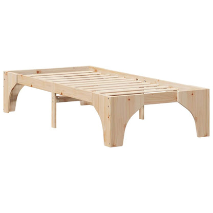 Struttura letto a terra Marrone Legno di pino massello