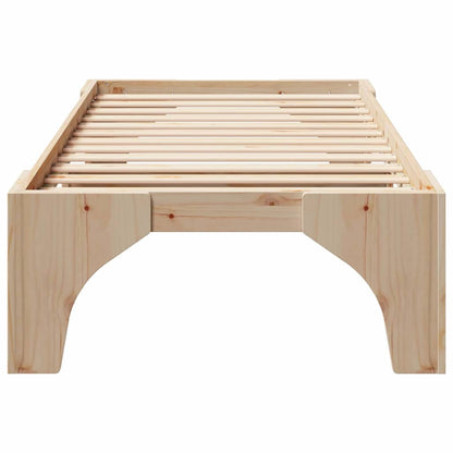 Struttura letto a terra Marrone Legno di pino massello