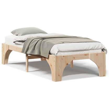 Struttura letto a terra Marrone Legno di pino massello