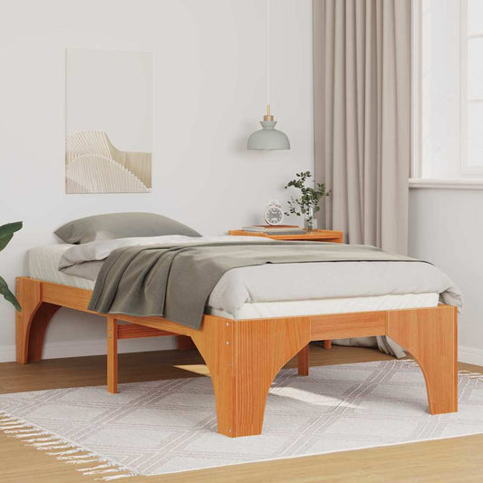 Struttura letto a terra Marrone Legno di pino massello