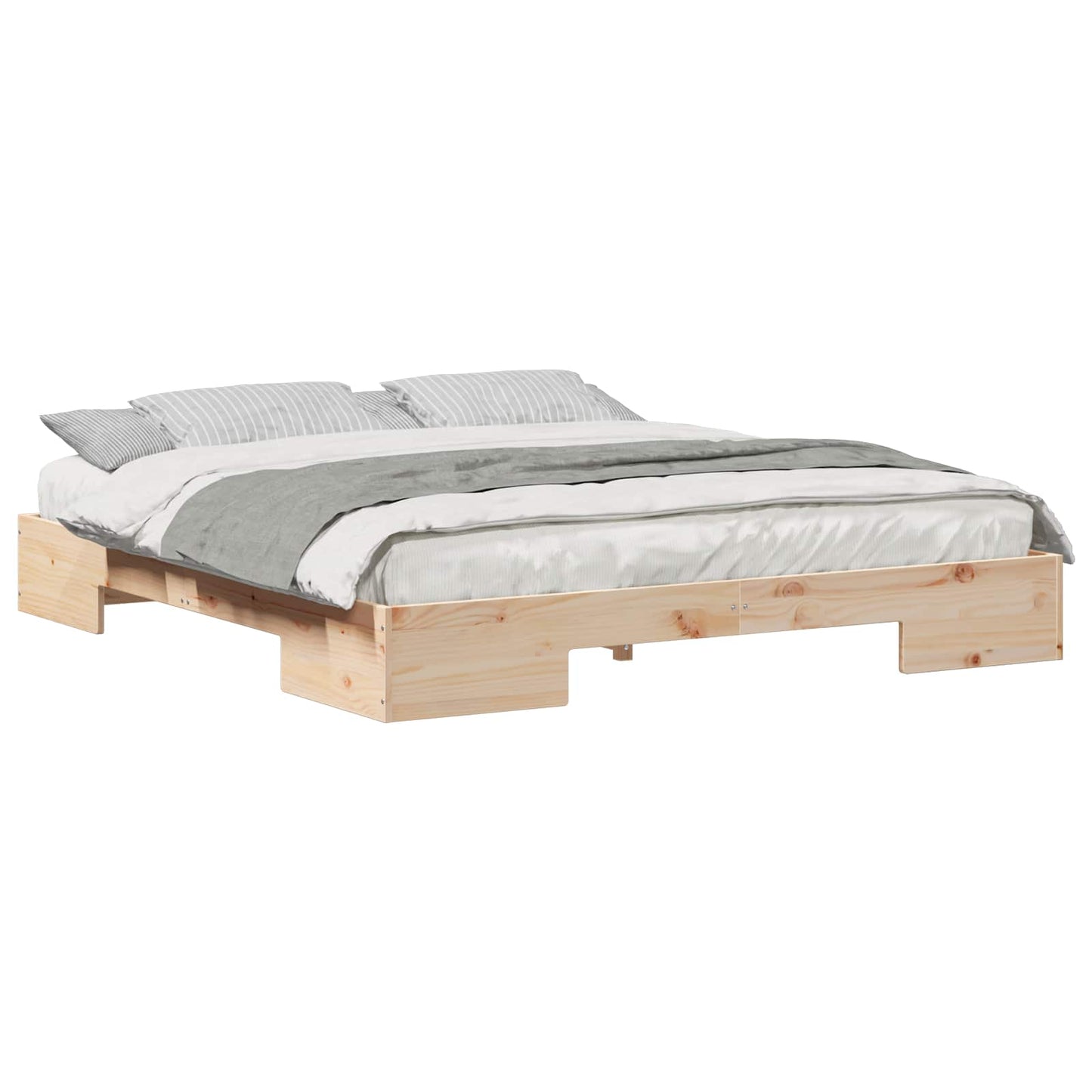 Struttura letto a terra con archiviazione Marrone 200 x 200 cm