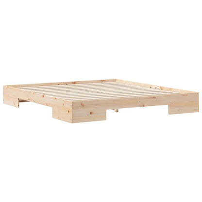 Struttura letto a terra Marrone Legno di pino massello