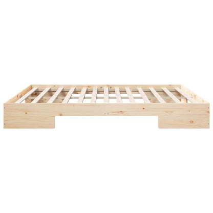 Struttura letto a terra Marrone Legno di pino massello