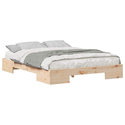 Struttura letto a terra Marrone Legno di pino massello
