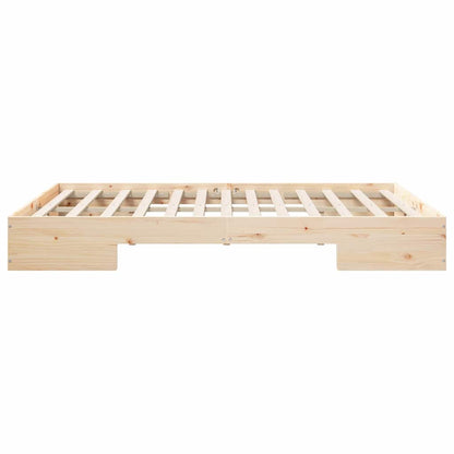 Struttura letto a terra Marrone Legno di pino massello