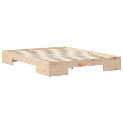 Struttura letto a terra Marrone Legno di pino massello